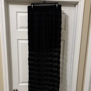 No Boundaries Black Lace Maxi Skirt with Elastic Waistband